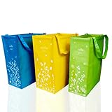 iBoscoly Borse Raccolta Differenziata - 3 Contenitori per Carta, Plastica e Vetro SMALL o LARGE Set Pattumiera Sottolavello Estraibile – DESIGN moderno – Bidone da Interno (Small Edition)