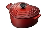 LE CREUSET Cocotte a cuore in ghisa vetrificata, diameter 20 cm, Ciliegia, 25105020602460
