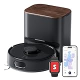 SwitchBot K11+ Robot aspirapolvere e lavapavimenti con Matter, 6.000 Pa, svuotamento automatico per 90 giorni, sistema LDS, ultra-sottile con 9 cm, compatibile con Apple Casa, Alexa e Google Home