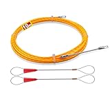 Sonda Passacavi 10m,Sonda Passacavi Professionale,Sonda Elettricista 3mm,Sonda Tiracavi con 2 Molla di Guida,Sonda Tiracavi Cavo,Estrattore Cavi Per Cavi Elettricista（10m,Φ3 mm）