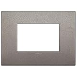 Vimar 19653.04 Arké Placca Classic 3 moduli, in metallo, dimensioni 12.2 x 9 x 0.86 cm, colore titanio matt