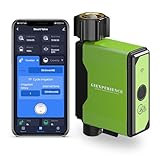 Timer di irrigazione da giardino intelligente Bluetooth con misuratore di flusso a turbina integrato, fino a 10 programmi impostabili, compatibile con le app Tuya Smart e Smart Life