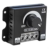 Regolatore di intensità LED 12V-24V 30A, interruttore dimmer singolo canale PWM con manopola rotante, regolatore di luminosità compatibile con strisce luminose LED a singolo colore, custodia in