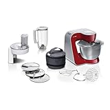 Bosch Planetaria Robot da Cucina MUM5, Ciotola in Acciaio da 3.9 L, 7 Velocità, 1000 W, Rosso