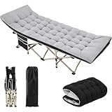 Yaheetech Brandina Lettino da Campeggio con Cuscino Pieghevole Portatile Letto da Tenda Leggero con Borsa da Trasporto per Dormire Singolo da Giardino Spiaggia Caricabile Fino a 150 kg
