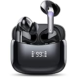 Tiksounds Cuffie Bluetooth, Auricolari Bluetooth 5.1 con microfono, Vero Suono Stereo, 35 Ore di Riproduzione con Display di Potenza a LED, Cuffie Wireless per Lavoro, Sportivi, Giochi