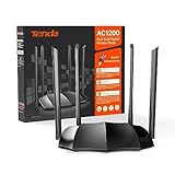 Tenda AC8 Router WiFi AC1200 - Router Wireless Dual Band 5GHz/2.4GHz, Gigabit Porte, Antenne 4x6dBi, Repeater Access Point Mode, Beamforming/MU-MIMO/Controllo APP/IPv6/WPS