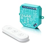 LoraTap Interruttore per Tapparelle a Radiofrequenza (RF), Modulo Wireless con Telecomando, Funziona con Interruttore Tradizionale, Relè 300W per Persiane e Tende Elettriche, Senza Wi-Fi