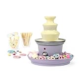 Petra PT3428PPVDEEU7 Fontana di Cioccolato - 3 Livelli Fontana di cascata, 90W, Torre Smontabile in Acciaio Inox, Capacità 500g di Cioccolato, Include 2 vassoi per alimentie 100 spiedini di bambù