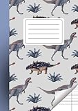 Quaderno a righe 3 elementare: Quadernone A4 | Rigatura B | Dino_Grey