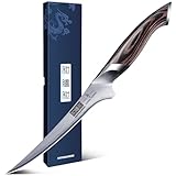 HOSHANHO Coltello per Sfilettare Pesce e Carne, 18cm Coltello da Disosso Super Affilato, Coltello cucina Professionale in Acciaio Inox