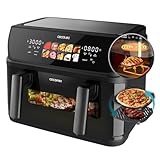 Cecotec Friggitrice ad Aria 10L - Air Fryer Cecofry&Grill Duoheat 10000. 2800W, 3in1: Friggitrice, Grill, Piastra. Parete divisoria mobile, Doppia Temp 40-200°C, Cottura uniforme e veloce
