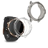 kwmobile Set 2x Custodia Smartwatch Compatibile con Suunto 7 Smartwatch Cover - Case Trasparente Protezione Orologio Fitness - nero/trasparente