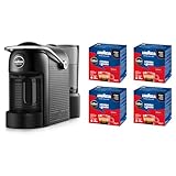 Lavazza A Modo Mio Jolie Evo, Macchina per Caffè Realizzata con 36% di Plastica Riciclata, Macchina Espresso con 64 Capsule Lavazza A Modo Mio Crema e Gusto Classico Incluse, Nera