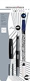 EBERHARD FABER 551002 - Set da scrittura con penna stilografica, cancellino e cartucce d'inchiostro, set NXT-PEN grigio/nero