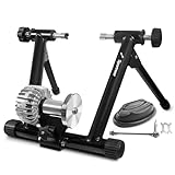 Sportneer Fluid Indoor Bike Trainer Stand - Indoor Riding Cycling Exercise Stationary Bicycle Stands Trainers with Noise Reduction Wheel for Road Bike Black 21.3 x 7.9 x 25.2'
