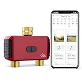 GIEX Timer di irrigazione WiFi a 2 zone, centralina intelligente per tubi da giardino, compatibile con le app TUYA e Smart Life