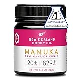 Miele di Manuka Premium UMF 20+ MGO 829+ della Nuova Zelanda (250g) - Potenza Superiore, Qualità Medica, Certificato QR