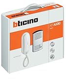 BTICINO Kit Audio Monofamiliare 2 Fili, Citofono con Cornetta Bianca Sprint L2 e Pulsantiera Linea 2000 in Alluminio con 1 Chiamata, Installazione da Parete, 366811