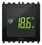 Vimar 02950 Termostato touch screen per controllo della temperatura ambiente (riscaldamento e condizionamento), per serie: Eikon, Arké o Plana, 2 moduli