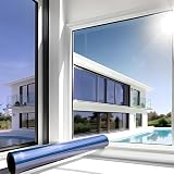 MARAPON Pellicola Specchio per Vetri Finestre Pellicola Specchio Blu (Adesione Statica) 0,445x2 m Adesione Statica Senza Colla Pellicola Riflettente Privacy Protezione UV Anti Calore