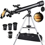 Telescopi per Adulti Astronomia, Apertura 70mm 700mm AZ HD Telescopio per Bambini Principianti Telescopio con Treppiede Regolabile, Borsa in Nylon, Adattatore per Telefono