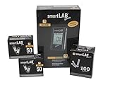 smartLAB genie Misuratore glicemia per il diabete | pacchetto con 100 strisce glicemia e 100 lancette pungidito | glucometro con pungidito