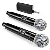 AMFUN Microfono Wireless Karaoke, Microfono Karaoke, Microfono con Nonnessione chip Uno a Uno, Portata 160 FT, Microfoni per Canto, Discorso, Feste, Chiesa
