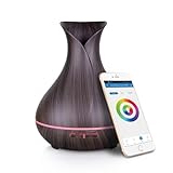 Diffusore di oli essenziali wireless Smart WiFi, compatibile con Alexa e Google Home, app per telefono e controllo vocale, grande diffusore a ultrasuoni, impostazioni LED e timer (marrone scuro)