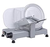 RGV Affettatrice 25 Lusso GL- Ø250 mm, 140 W, Pressamerce Lavabile in Lavastoviglie, Lama in Acciaio Temprato, Affilatoio Amovibile
