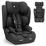 KikkaBoo Seggiolino Auto 9-36 kg i-PASS, Gruppo 1/2/3, Da 15 Mesi a 12 Anni, i-Size 76-150 cm, Poggiatesta Regolabile 13 Posizioni, Nero