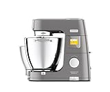 Kenwood KWL90.004.SI Titanium Chef Patissier XL Impastatrice Planetaria, 4 Ganci e Fruste per Impastare, Montare e Miscelare, 2 Ciotola da 5L e 7L, Paraschizzi