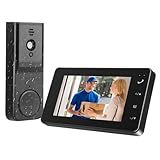 Nastopee Video Campanello con Telecamera, 1080P HD Wireless Campanello, IP65 Impermeabile, Display IPS da 4,3' con Citofono e Visione Notturna, Angolo di Rilevamento 80° (Nero)