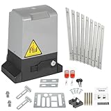 Jaxguom - Set motore per cancello scorrevole 1200 kg 550 W, motore per porta garage con 2 telecomandi, apriporta, 2 chiavi di sblocco e funzione di chiusura automatica per hotel, fabbriche