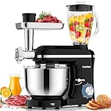 Homlee 5 In 1 Impastatrice Planetaria,2000W–Con Tritacarne,1.5L Per Succhi,Tagliaverure,Set Per Salsicce,con Ciotola 5.5L,Frusta,Gancio Impastare,Mescolatore Robot Da Cucina Multifunzione