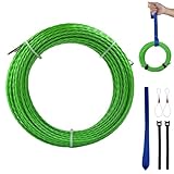 LUMITERRA Sonda Passacavi 30m, Diametro 4mm, Sonda Elettricista Professionale, Sonda Tiracavi con 2 Molla di Guida, Estrattore Cavi Elettricista, Sonde Tiracavi per Inserimento ed Estrazione Cavi