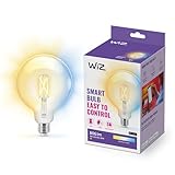 WiZ Lampadina Globo Smart LED WiFi, Luce Bianca da Calda a Fredda, Filamento, E27, equivalente a 60W, Tecnologia SpaceSense, Controllo Vocale (Alexa, Apple HomeKit, Google Home)