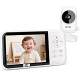 GHB Baby Monitor Video e Audio 3.2'', 2100mAh Monitor Baby con Telecamera, Visione Notturna, Modalità VOX, Rilevamento della Temperatura, Interfono Bidirezionale, Ninna Nanna
