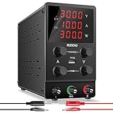 RUZIZAO Alimentatore da Banco 30V 10A Alimentatore da Laboratorio DC Regolabile Stabilizzato Display LED a 4 Cifre Porta USB 5V/2A