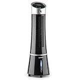 Klarstein Condizionatore Portatile Senza Tubo 55W, 5in1, Umidificatore, Climatizzatore Portatile Silenzioso con Night Mode, Ventilatore Aria Fredda, Raffrescatore d’Aria 180m³/h, Serbatoio da 6L