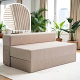 Divano letto – Divano letto 120 cm di larghezza, divano letto pieghevole e materasso per ospiti per 2, letto pieghevole – extra spesso 20 cm e confortevole H3 – perfetto per ospiti e uso quotidiano