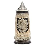 HAUCOZE Boccale di Birra Tedeschi Germania Stemma Vichingo Beer Stein Mug con Coperchio per Compleanno Regalo Uomini Padre Marito 0.8 Liter
