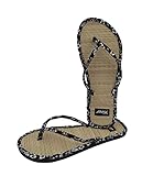 Amix Diamond Eleganti Ciabatte Donna Estate Modello Caraibi Fondo Bambù Infradito in Paglia per Mare, Spiaggia, Giardino (Nero, Sistema Taglie Calzature EU, Adulto, Donna, Numero, Media, 39)