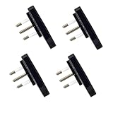 Topolenashop 4 Pezzi Spina Elettrica Salvaspazio Ultrapiatta 90° – Spina Italiana 2P+T 16A 250V con Terra – Uscita Cavo Angolata – Per Prolunghe, Cavi ed Uso Domestico 1027AN
