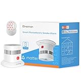 Heiman Rilevatore di fumo opaco con fissaggio magnetico, batteria sostituibile con 5 anni di durata, certificato 14604, 85 dB, app di allarme SmartThings Home Assistant, hub richiesto