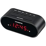 Majestic SVE 235 - Sveglia digitale display LED, doppio allarme, snooze, nero