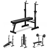 ZIPRO Panca pesi per panca piana regolabile con supporti per bilanciere panca fitness pieghevole con maniglie per push up capacità 230 kg per home gym