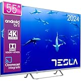 TESLA Smart TV 55' 4K Ultra HD, Android TV 11 Certificata, Netflix e Prime Video Integrati, Telecomando Bluetooth, HDR10, HDMI, WiFi, 60Hz