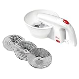 Ardes VEGGY Macchina Elettrica per Purè e Creme con 3 Dischi da Taglio in Acciaio Inox, Ideale per Verdure, Pomodori e Alimenti per Bebè