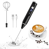 Winzwon Montalatte Elettrico, Sbattitore Uova con Dual Frusta Testa USB Ricaricabile Tre Velocità Regolabile Multi-Mixer Portatile per Cappuccino Caffè Cioccolato Caldo Latte Macchiato